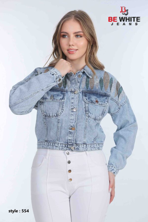 Be White Women’s Short Jeans Jacket - Image 3