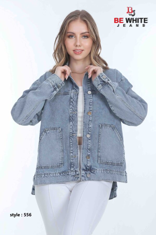 Be White Women’s Long Jean Shirt - Image 3