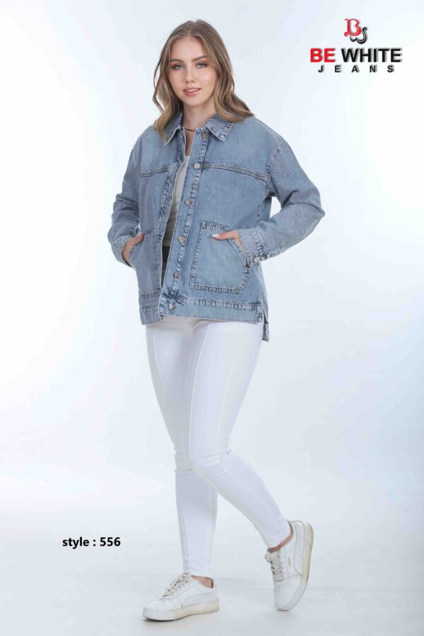 Be White Women’s Long Jean Shirt - Image 4