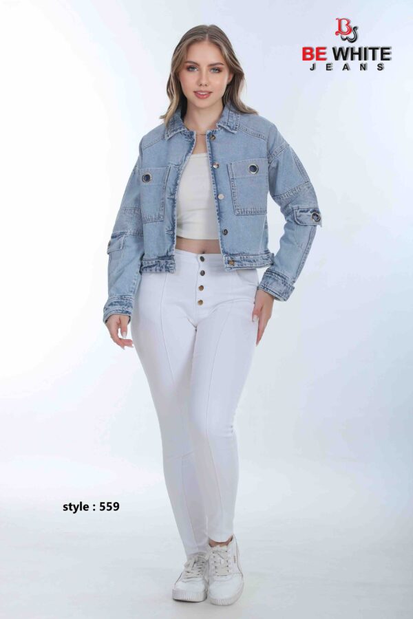 Be White Women’s Short jeans Jacket - Image 4