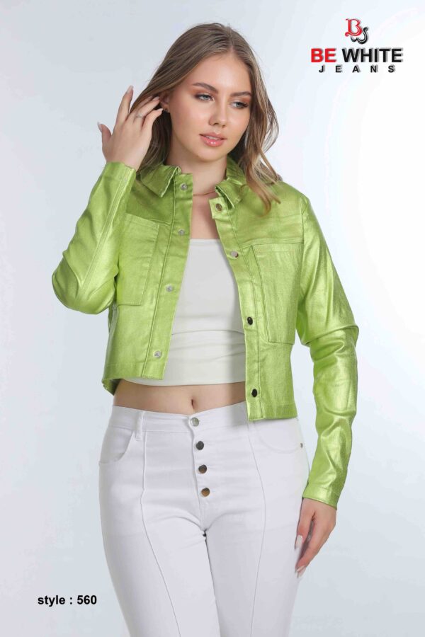 Be White Women's New Biker Collar Plain Leather Look Coat - Image 4